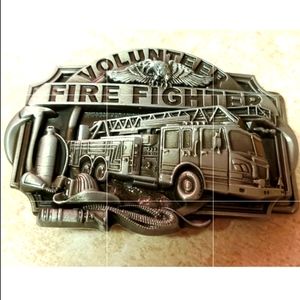 New volunteer firefighter belt buckle fits 1.5 belt.